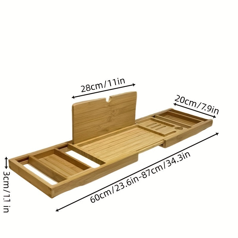 BambooLux - Bandeja extensible para bañera para una relajación similar a un spa