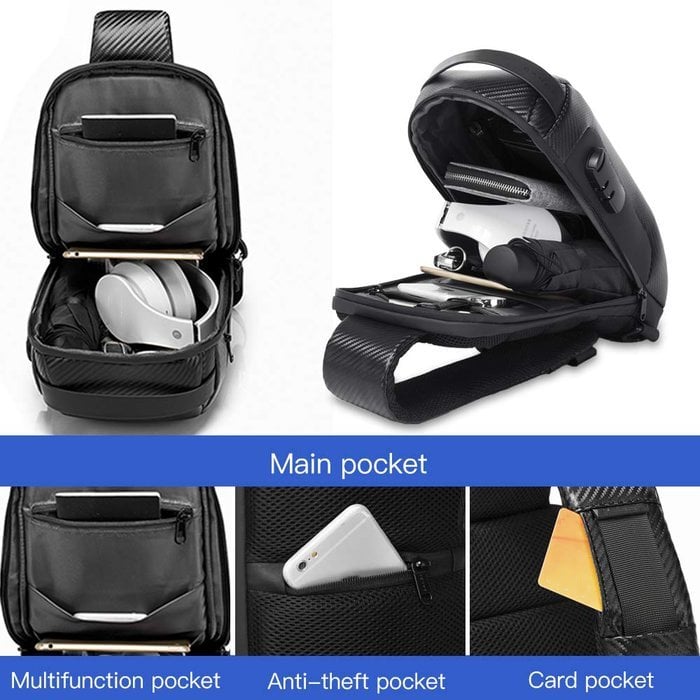 Kalsten | Bolso Cruzado Antirrobo | Landy Carry Without Worry | Oxford Impermeable | Puerto de Carga USB | Mochila Unisex para Viajes