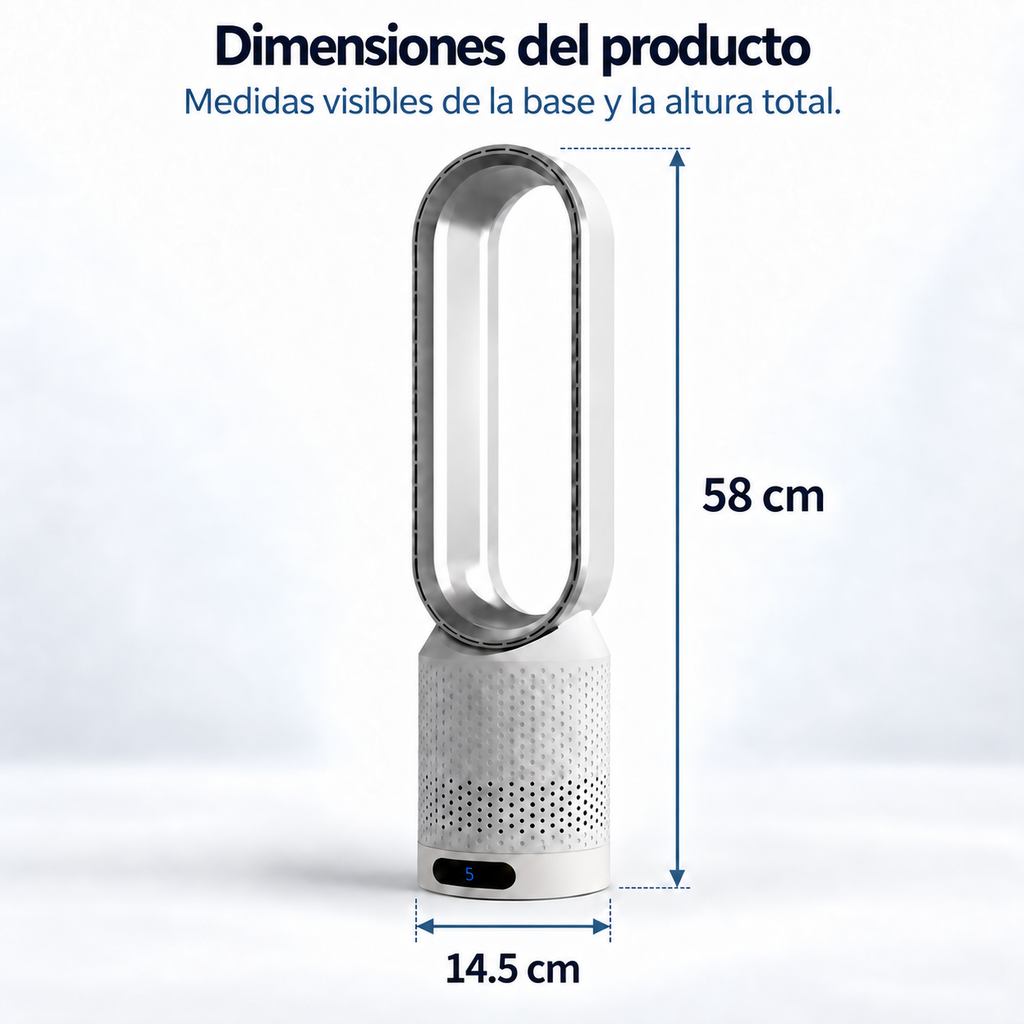 AirPure – Ventilador de torre sin aspas (< 32 dB)