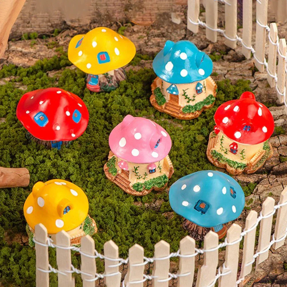 Adornos de Jardín de Resina en Diseño de Hongo