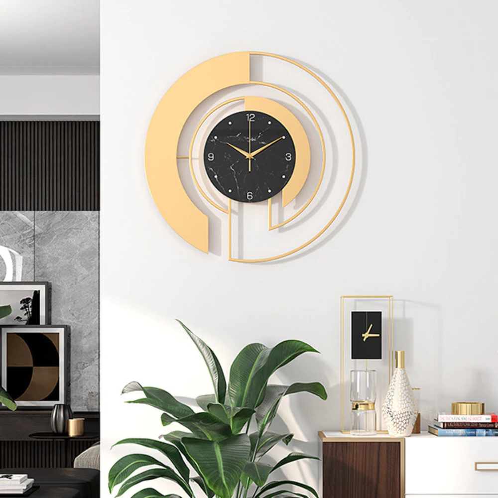 Reloj de Pared Redondo de Metal con Movimiento Silencioso