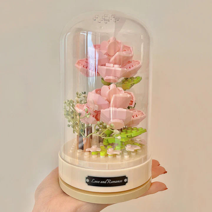 BloomBox - Caja de música creativa de Lego con rosa para regalos y decoración