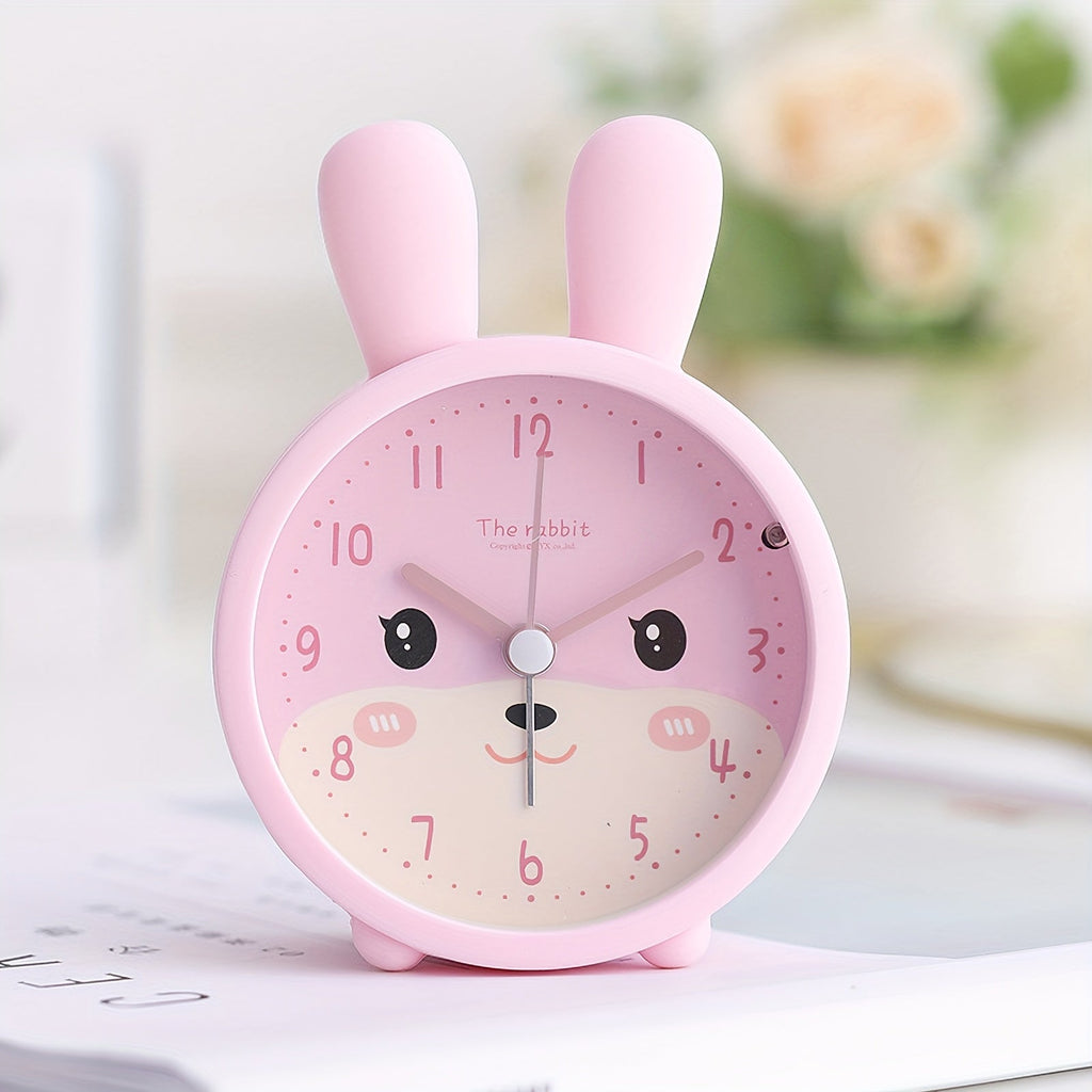 BowLift | Reloj Despertador Infantil con Luz Nocturna – Silencioso, Patrón de Conejo y Diseño Compacto