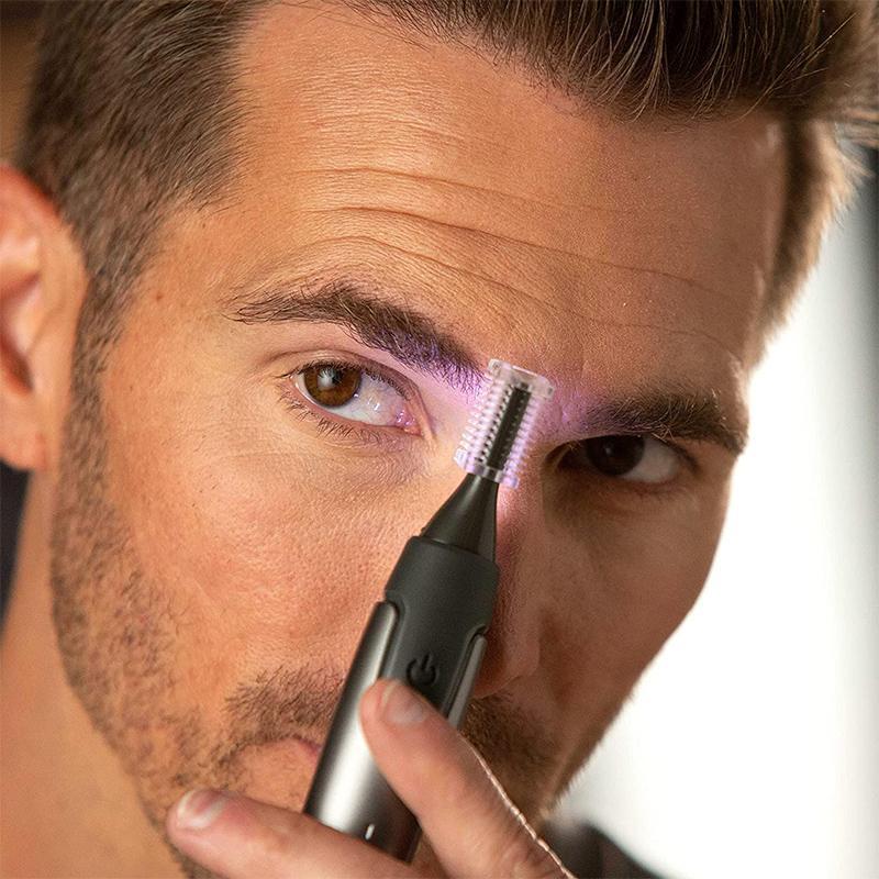 Cortadora de Precisión Ultrafina Profesional | Cuchillas de Acero Inoxidable de Titanio | Luz LED Integrada | Tecnología de Micro-Oscilación | Para Nariz, Oídos y Contornos