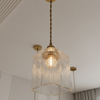 Colección Savoy | Lámpara Colgante de Vidrio con Acabado Texturizado, Estilo Vintage para Iluminación de Cocina