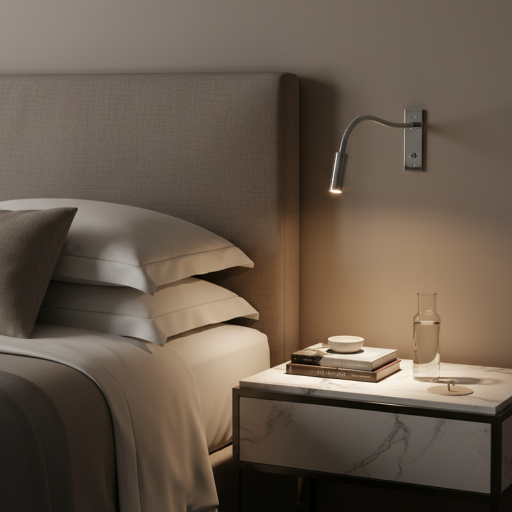 Aplique de Pared Minimalista - Focos de Lectura Ajustables en Metal Dorado/Plateado