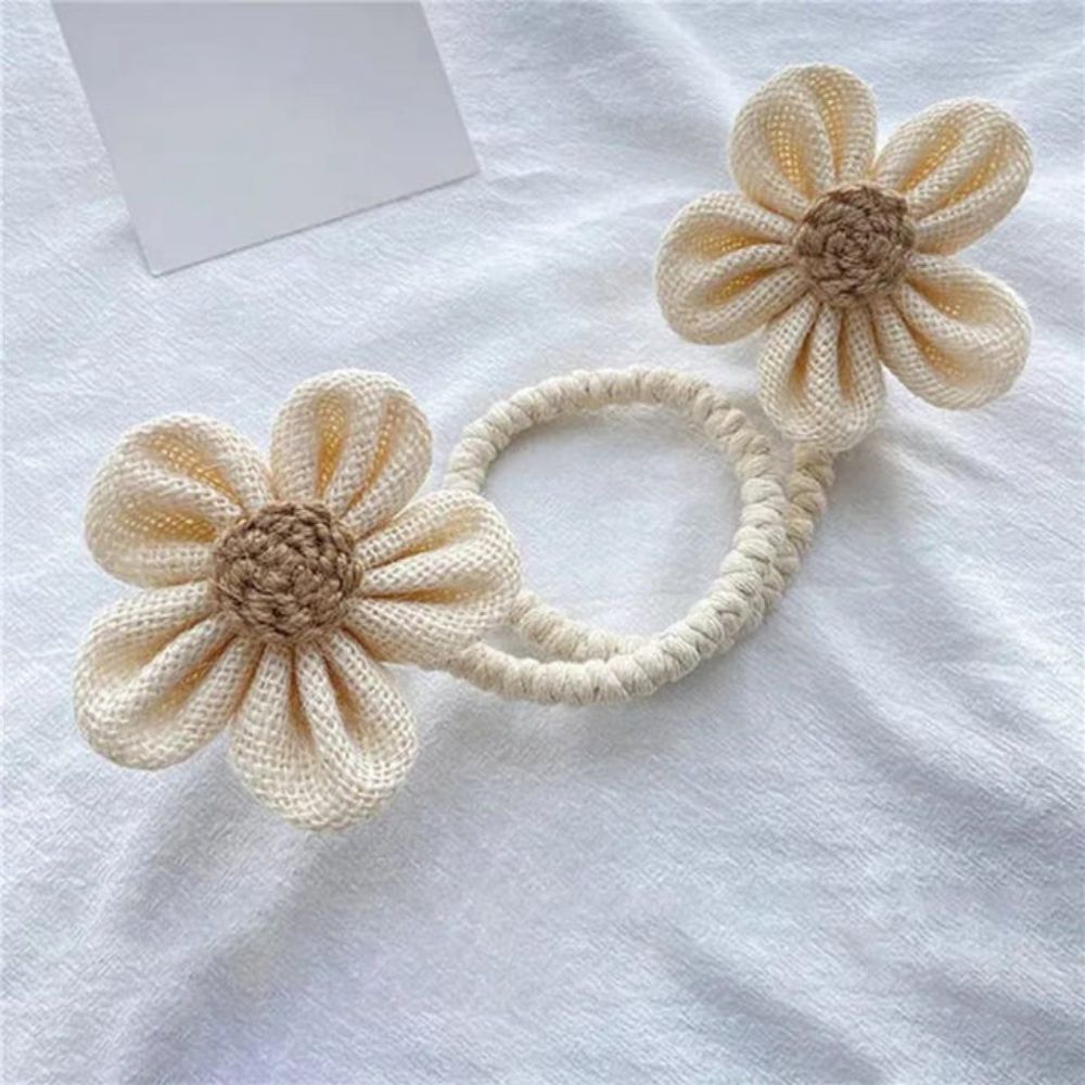 Cinta de Cortina de Cáñamo Floral | Set de 2 Piezas