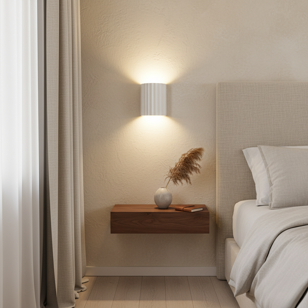 Luz de Pared Escultural Estriada Stria - Aplique Moderno de Resina para Iluminación Ambiental