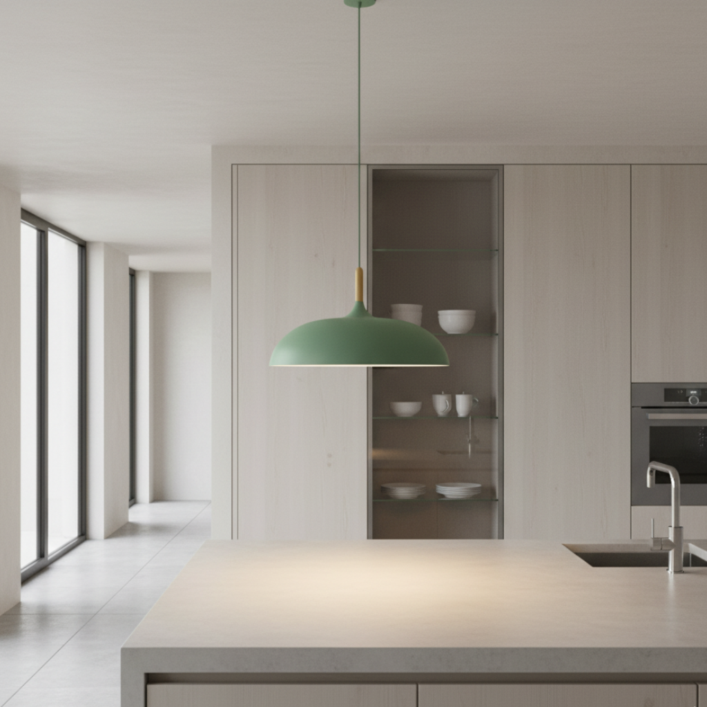 Lámpara Colgante Haft - Iluminación de Cocina Escandinava con Madera y Hierro