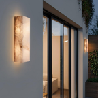 Marbelle - Lámpara de Pared LED de Piedra Natural Moderna para Exterior con Diseño Impermeable