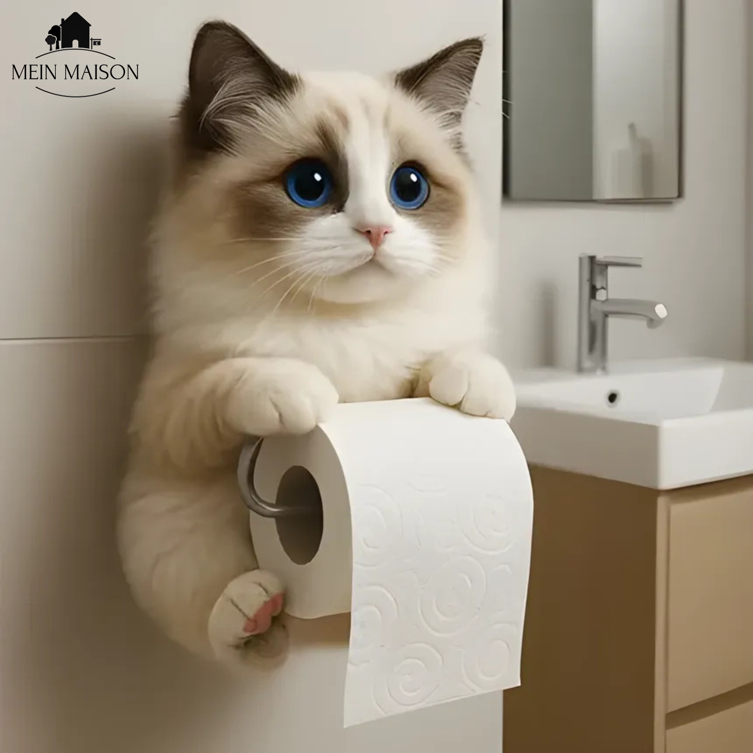 PurrRoll – ¡El encantador soporte de papel higiénico para gatos!