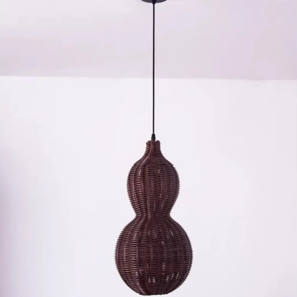 Lámpara Colgante de Ratan Tejido a Mano para Exterior - IP65 Impermeable