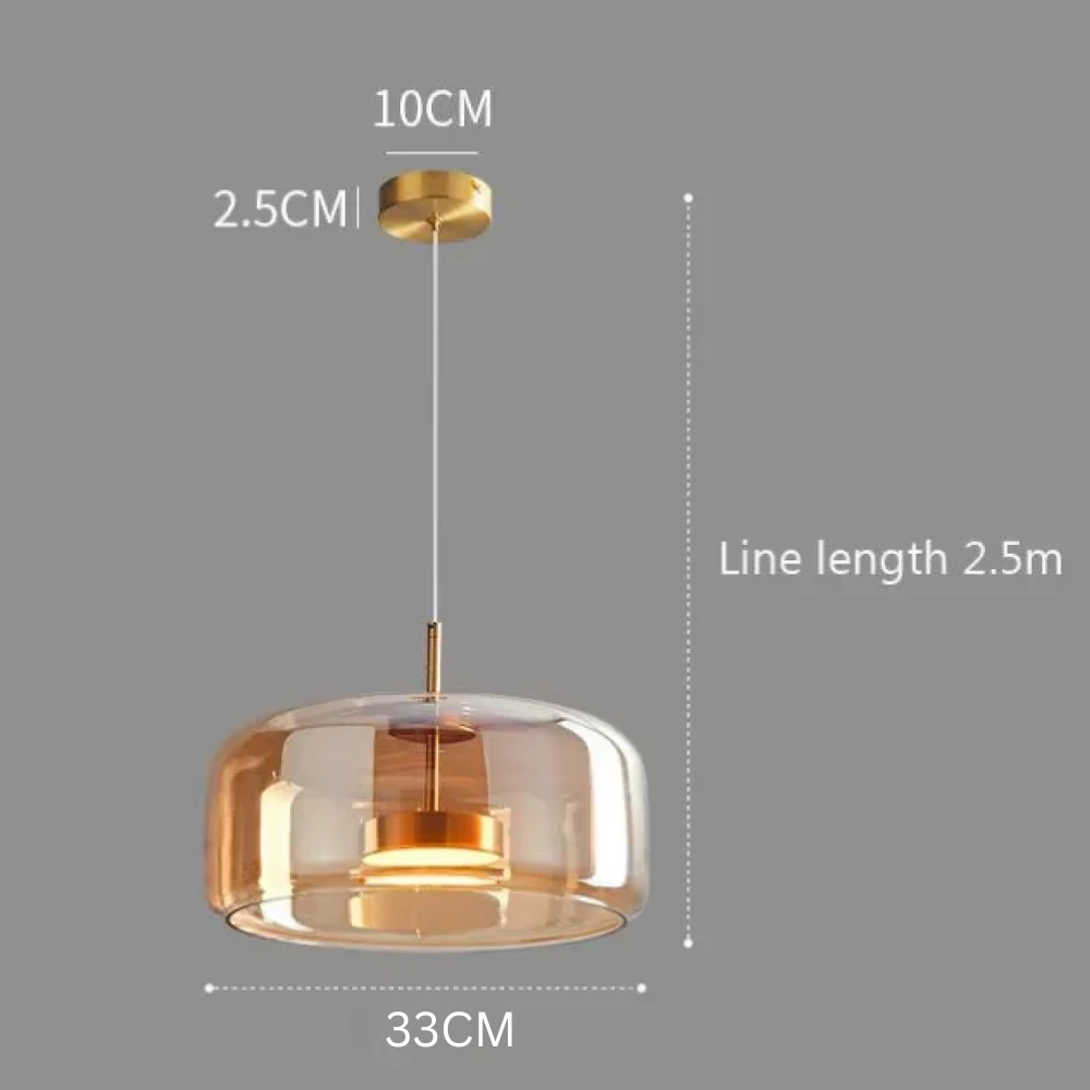 Lámpara Colgante de Vidrio Nórdica - Luces Colgantes Ajustables para Cocina