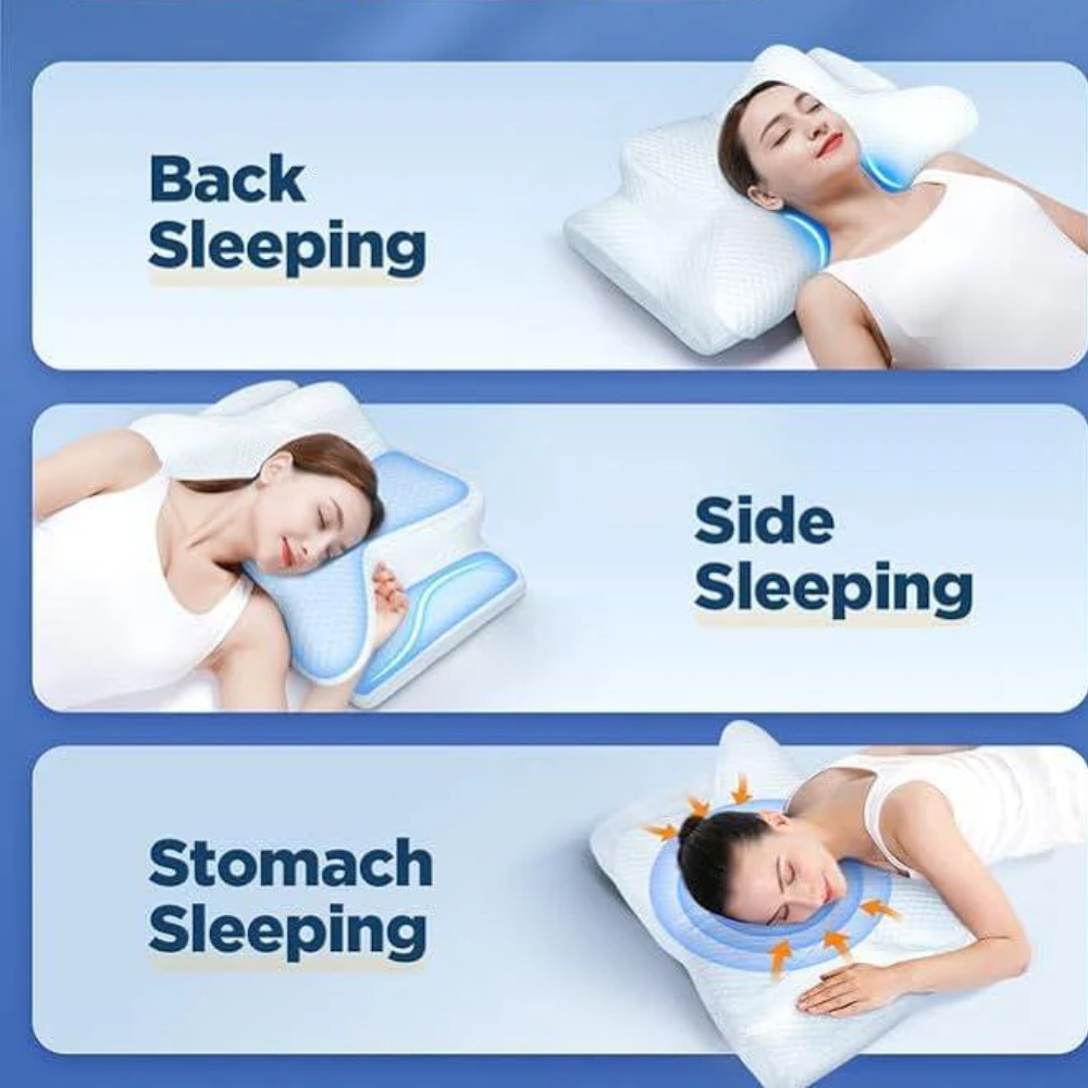 Cojín Anti-Snoring | Soporte Ergonómico para Cuello y Cabeza | Blanco