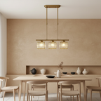 Colección Gallery | Iluminación Colgante para Cocina con Pantallas de Vidrio Facetado