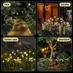 Luces de Jardín Solar Elegantes Firefly | Iluminación Exterior Impermeable con 120 Lúmenes para Jardines o Patios Impresionantes