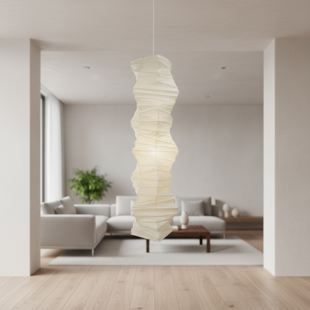 Lámpara Colgante Akari 33N - Diseño Vertical Elegante para Interiores Modernos