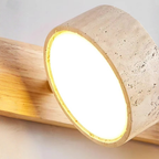 Aplique de Pared de Travertino Elegante con Focos Ajustables
