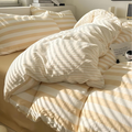 Lisslune | Juego de Ropa de Cama Clásico Rayado Elenorra 4pcs Funda Nórdica Sábana