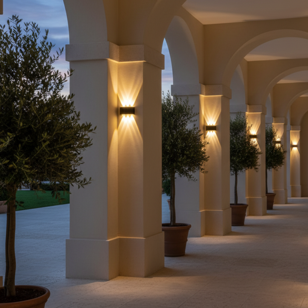 Luz de Pared Exterior Moderna en Arco | Aplique LED Impermeable para Iluminación de Jardín o Patio