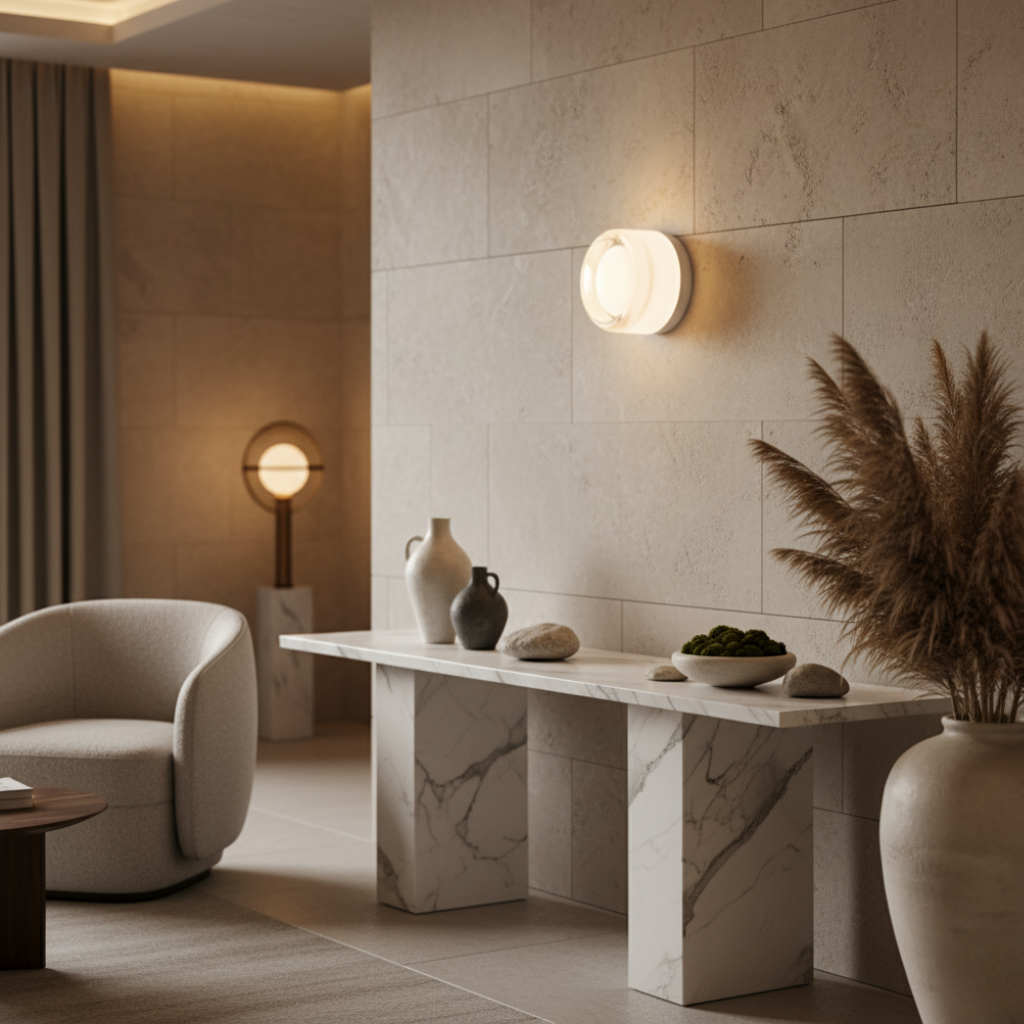 Rondel - Aplique de Pared Moderno con Brillo LED Suavemente Texturizado