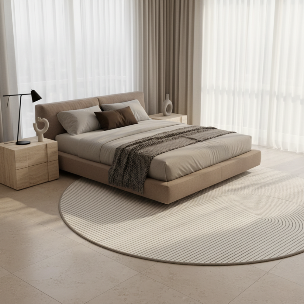 Nordelle - Elegante Alfombra Redonda Antideslizante, Suave Diseño Escandinavo para Sala de Estar