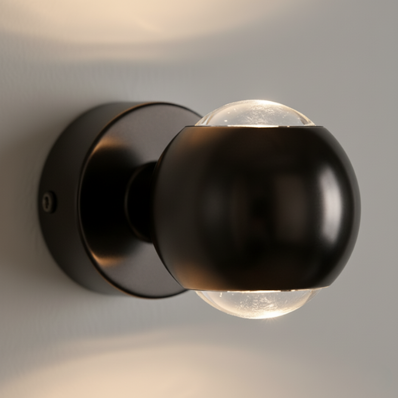 Luz de pared LED en forma de esfera, rotatable 180° | Diseño minimalista moderno