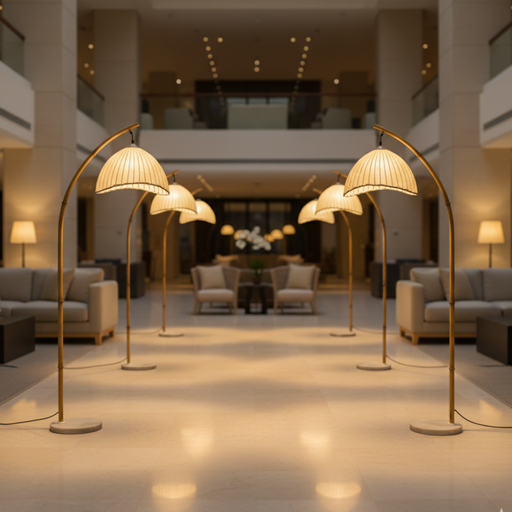 Takumi | Elegante Lámpara de Suelo de Bambú Natural para Decoración de Salón