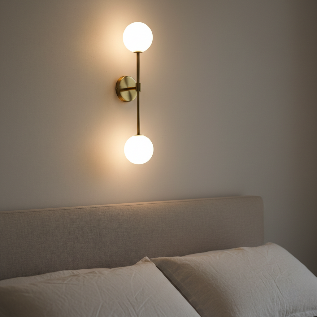 Aplique de Pared de Vidrio Esmerilado Minimalista - Iluminación Suave Moderna en Negro o Dorado