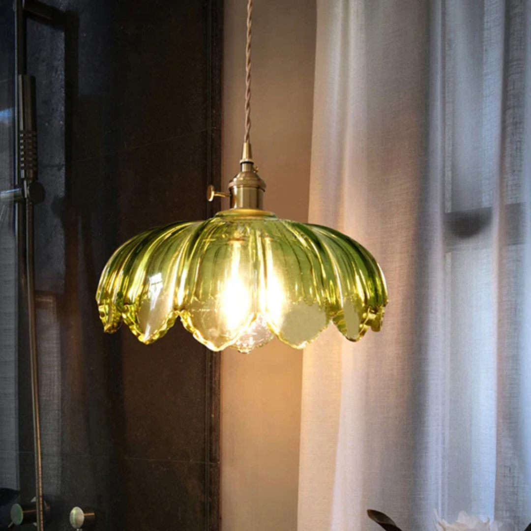 Verdina | Lámpara colgante de vidrio estilo floral