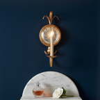 Apliques de Pared de Latón Elegantes con Espejo Antiguo y Luces de Candelabro