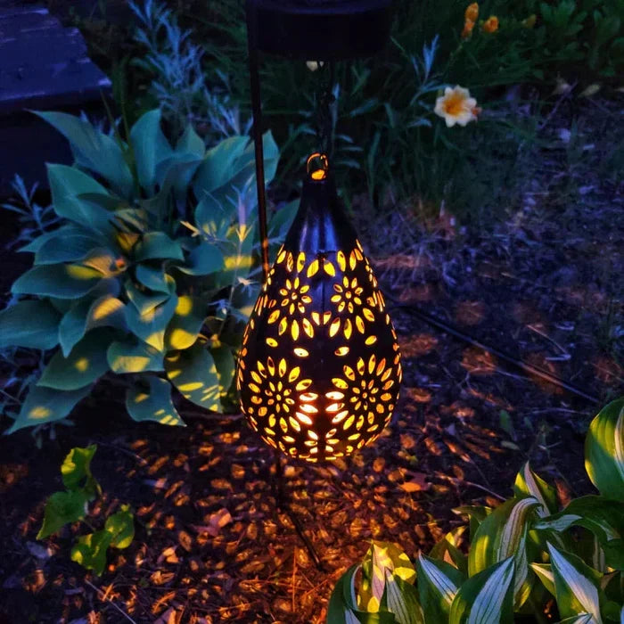 Lámpara solar de jardín en forma de flor | iluminación exterior elegante