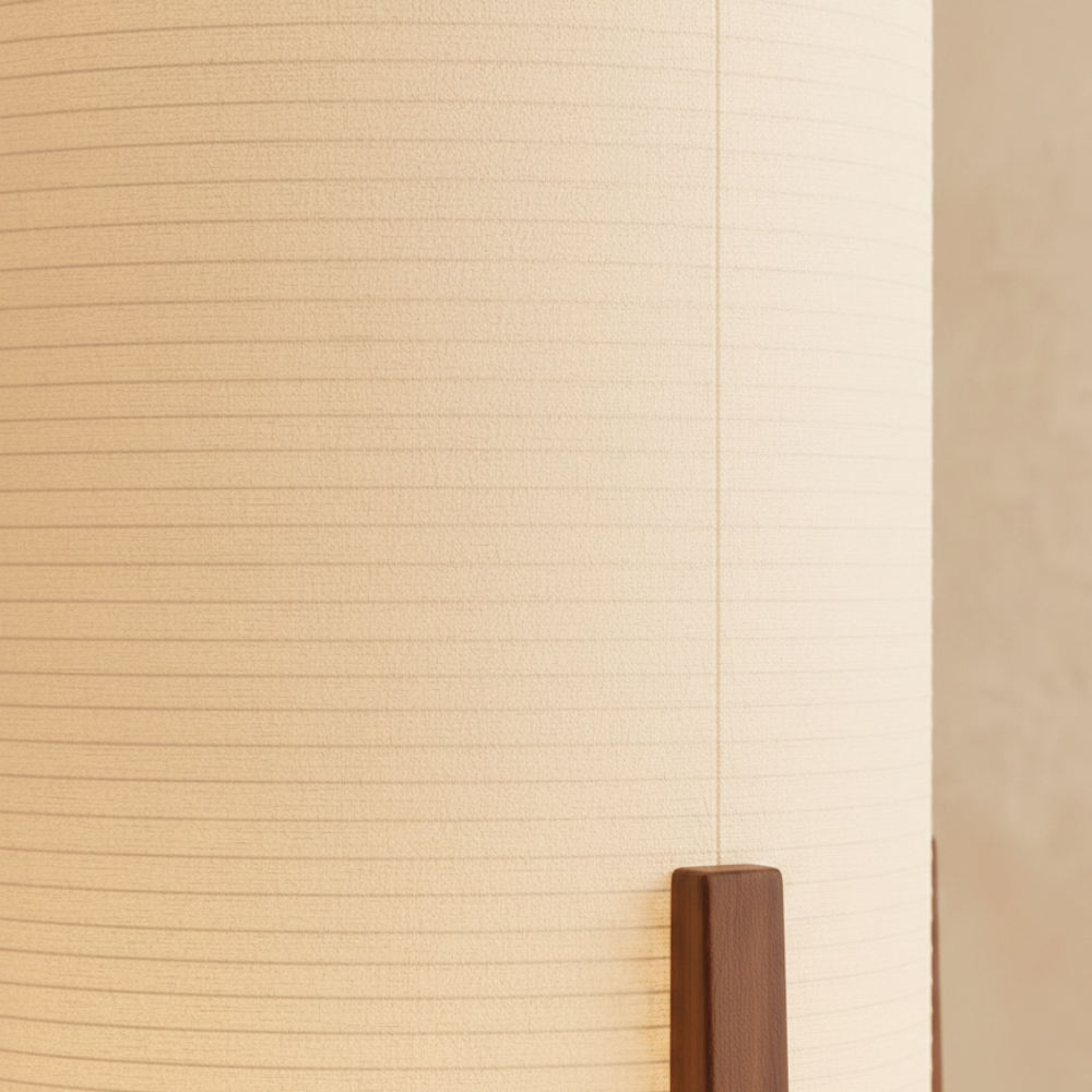 Hajime — Lámpara de Pie Tradicional Japonesa Elegante con Pantalla de Tela Blanca para Sala de Estar