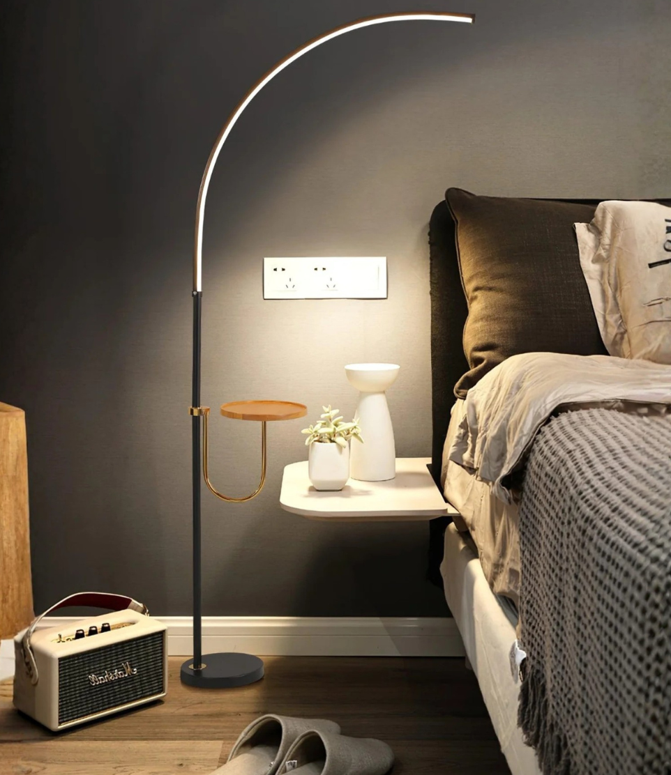 Lámpara de Pie Valeris Arc  | Lámpara de Pie LED Minimalista Moderna para Sala de Estar o Mesita de Noche