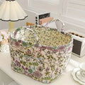 Cesta de Almacenamiento de Lona Floral Delicada