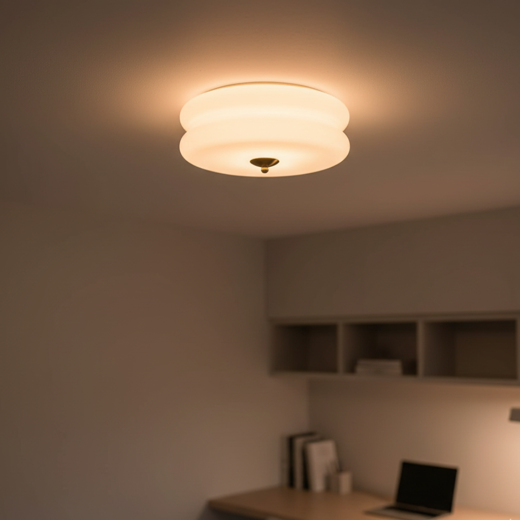 Luz de Techo Empotrada Elegante - Lámpara de Vidrio Estilo Art Deco con Ambiente Cálido