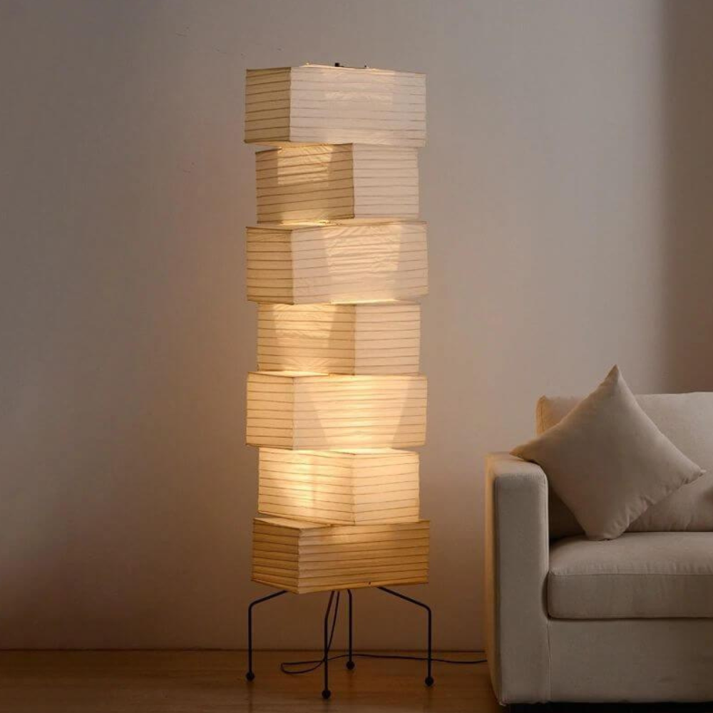 ZenithLight - Lámpara de Pie Moderna Minimalista de Papel de Arroz para Sala de Estar