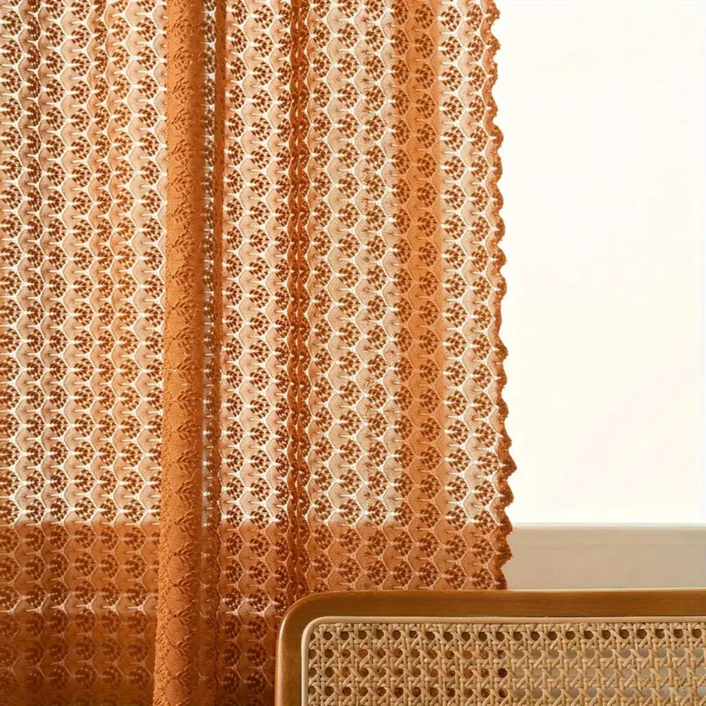 Cortina de Ganchillo Boho Amber Glow