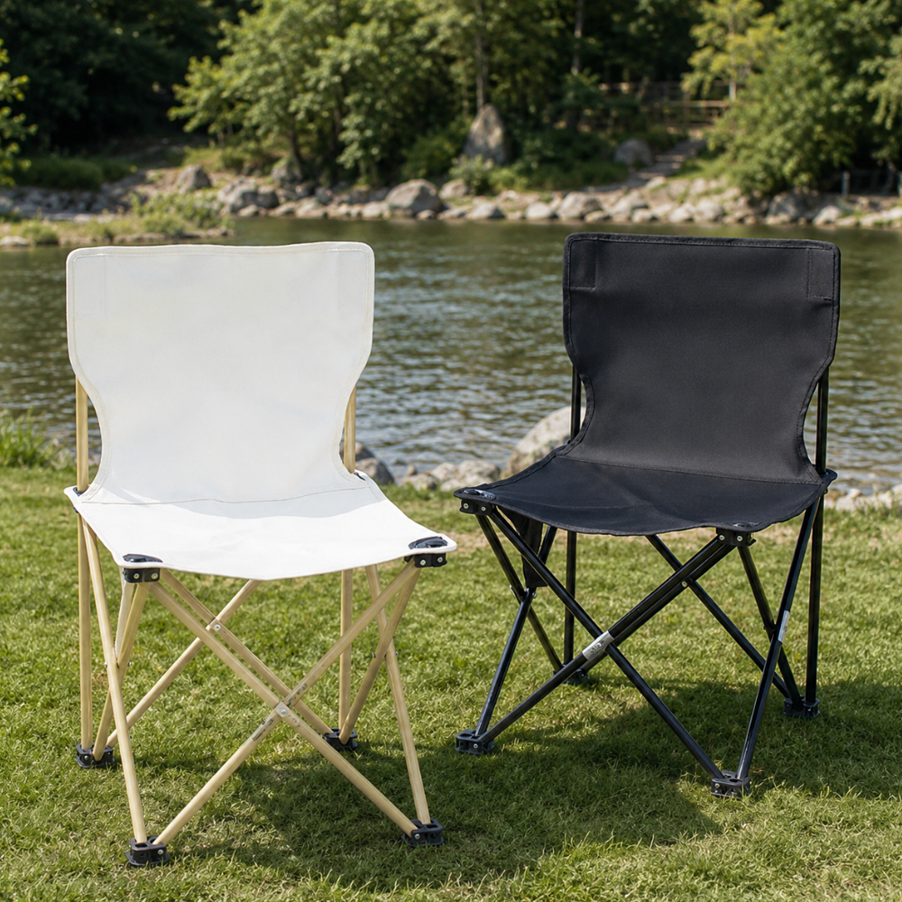 Silla Plegable Exterior Escandinava - Tela Oxford Duradera y Estructura de Acero para Uso Exterior