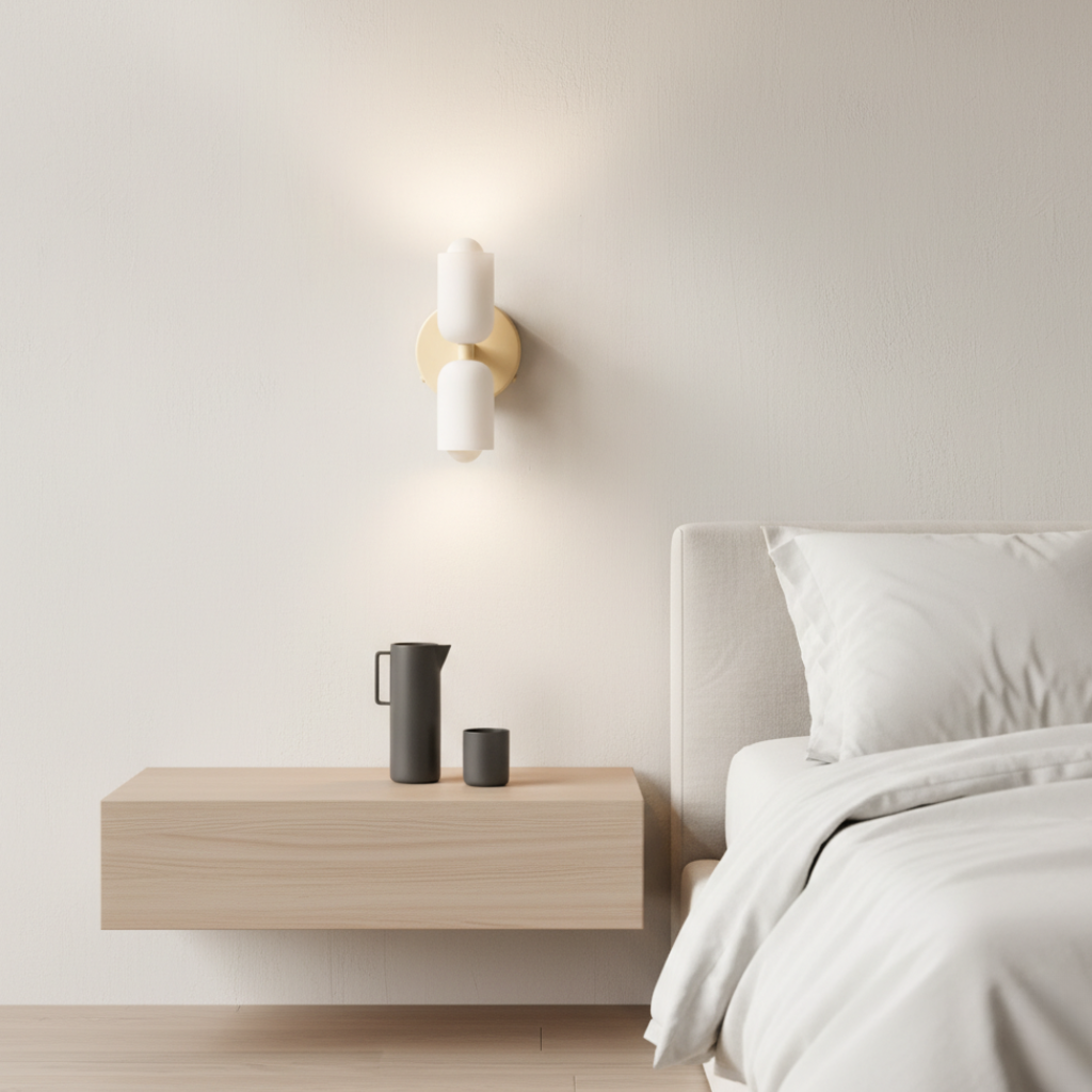 Aplique de Pared Doble Crema - Luces de Pared Modernas para Espacios Elegantes