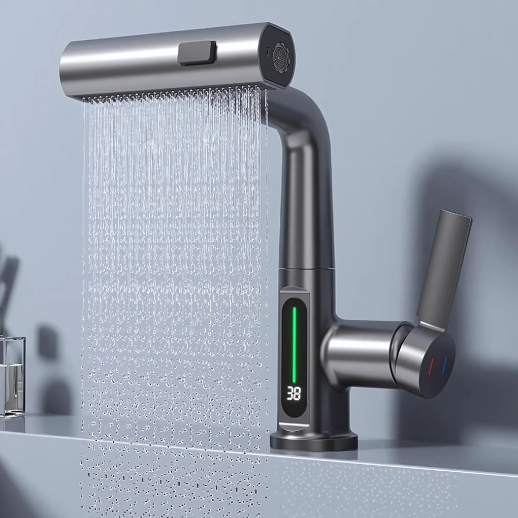 Grifo LED flexible para cocina y baño
