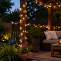 Luces de Cadena Solares para Exteriores - LED Blanco Cálido Resistente a la Intemperie para Decoración Exterior