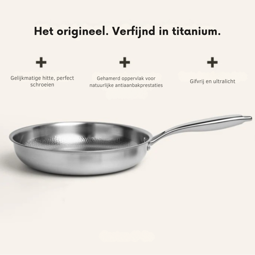 Sartén de Titanio Hammered – Utensilios de Cocina Duraderos, Libres de Tóxicos y Elegantes para Cualquier Cocina