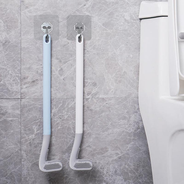 HygieneSwipe – Cepillo de inodoro flexible con cabeza plana y soporte de pared para una limpieza libre de bacterias