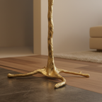 Lámpara de Pie con Pantalla de Plumas Elegante - Lámpara de Trípode Moderna para Sala de Estar