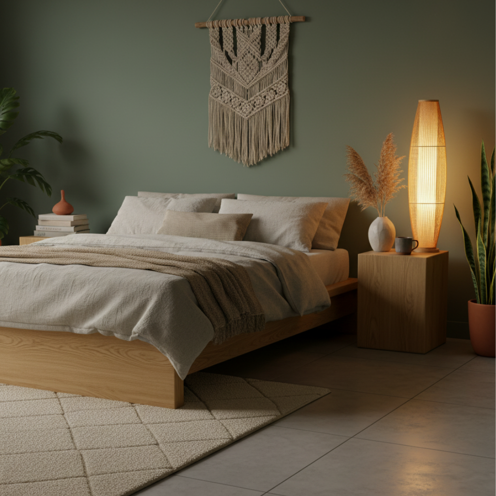 BambooGlow | Lámpara de Mesa y de Pie Moderna y Ecológica Elegante para Sala de Estar