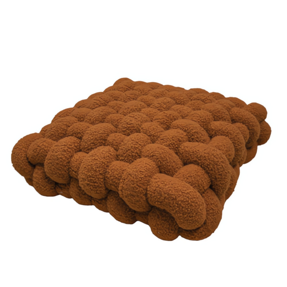 Cojín Boucle de Nudo de Tela Acolchada