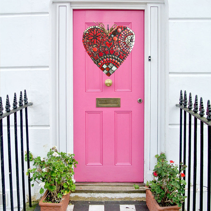 Gran Decoración de Corazón de Mosaico para Jardín
