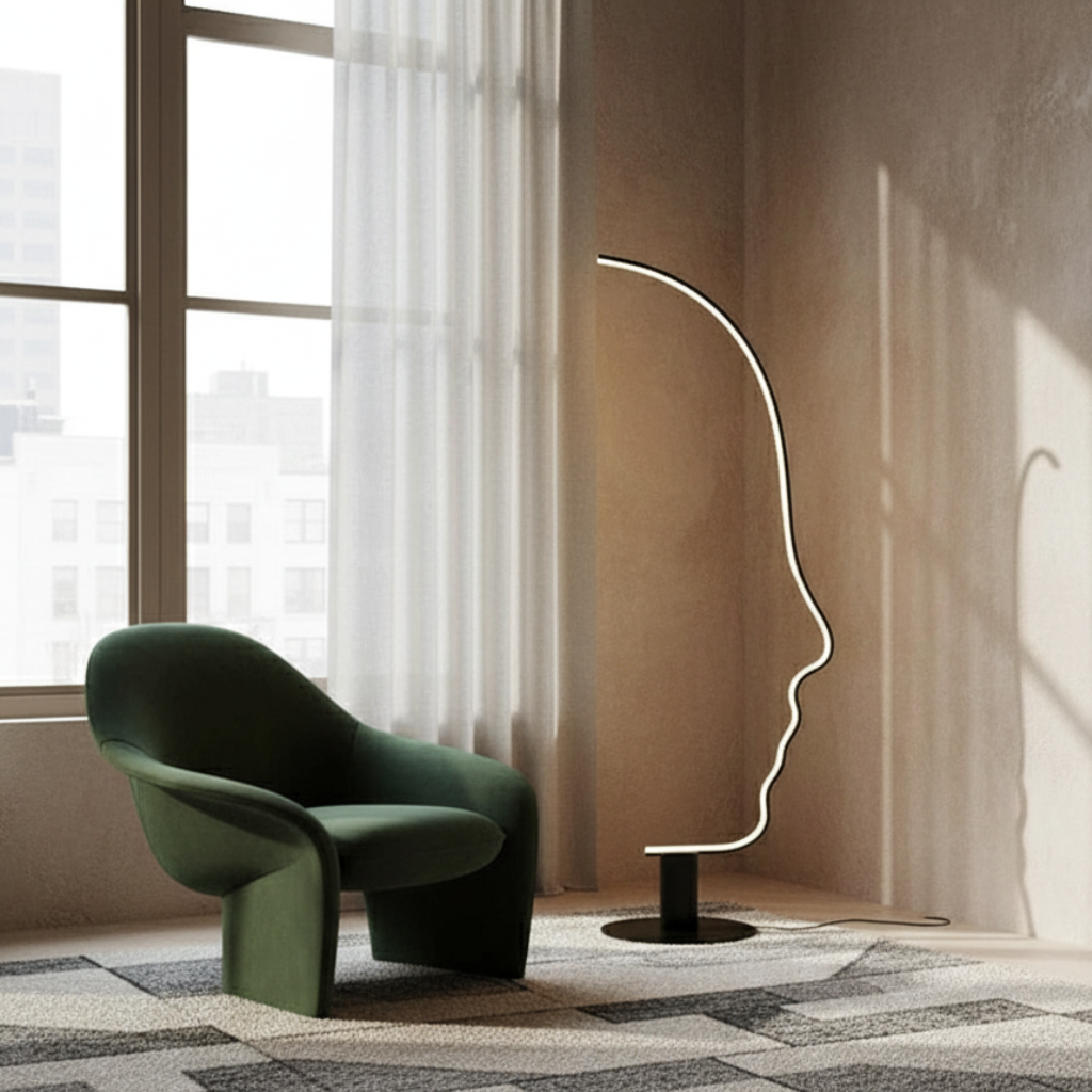 Silhouette No. 1 - Diseño Único de Cara Humana para Sala de Estar y Dormitorio