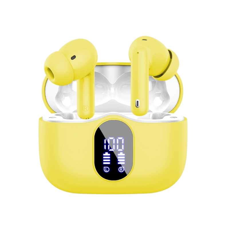 EchoBeats – Auriculares inalámbricos con ENC y estuche de carga con pantalla LED